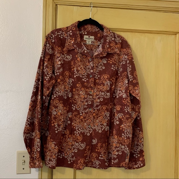 Woolrich Shirt Fall Floral Button Front Shirt Classic Size XL - Picture 2 of 8